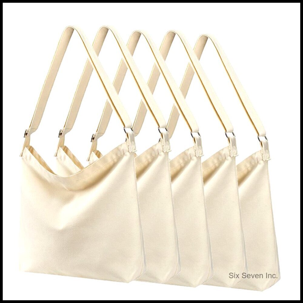 Large Canvas Crossbody Tote Shoulder Bag Reusable Eco-Friendly Boho Chic